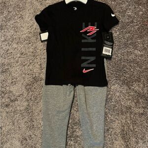 Nike Gray Joggers with White Logo